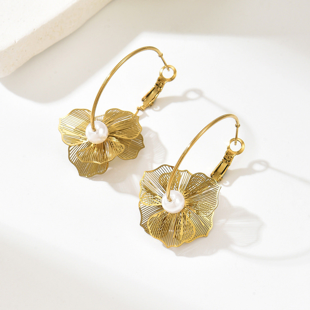 Pendientes Flor Perla