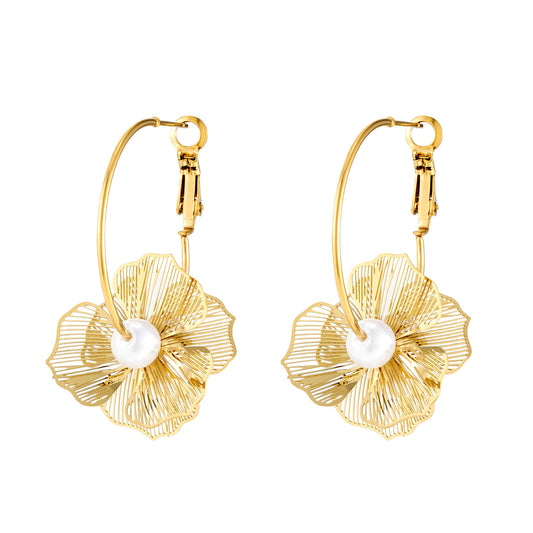Pendientes Flor Perla